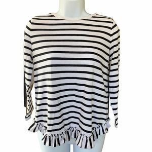 3/$30 Kate Spade 3/4 sleeve black & white S